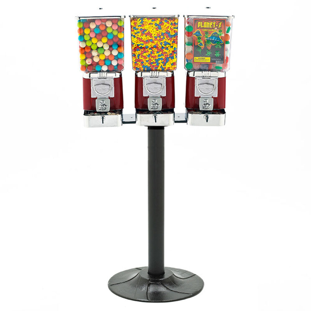 Rhino Pro Metal Three Head Bulk Vending Machines with Stand