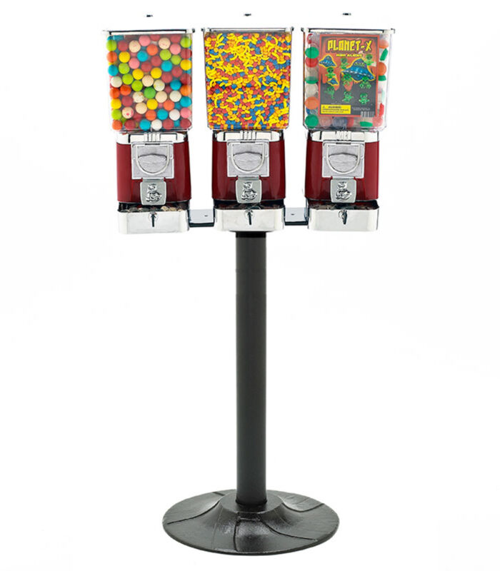 Rhino Pro Metal Three Head Bulk Vending Machines with Stand